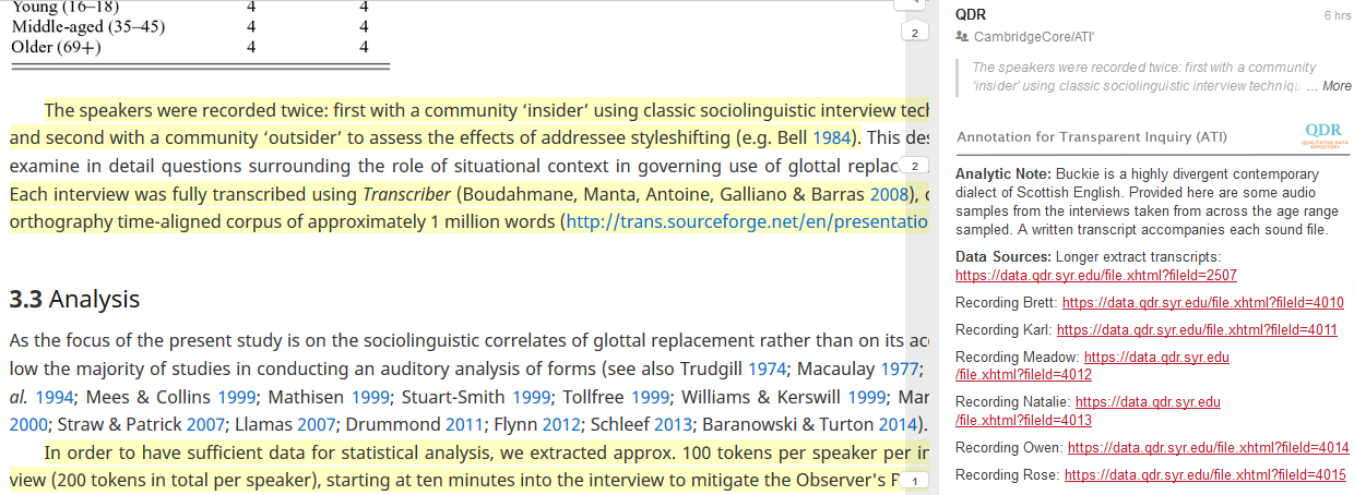 Screenshot of article text and annotation for Smith/Holmes-Elliott