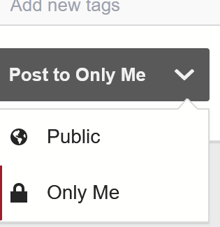 The hypothes.is posting dropdown menu, with "Only Me" selected