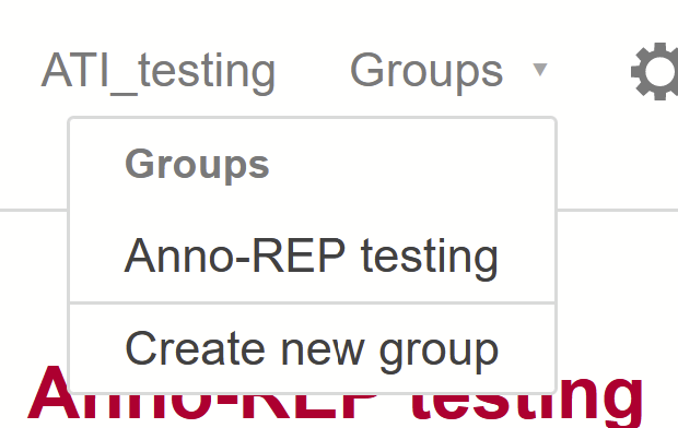 The groups menu within the Hypothes.is sidebar
